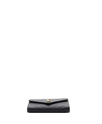 Pre-Owned Saint Laurent Classic Monogram Envelope Wristlet Clutch Matelasse Chevron Leather