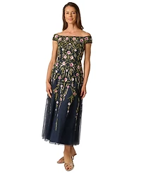 Adrianna Papell Women's Beaded Fit & Flare Dress