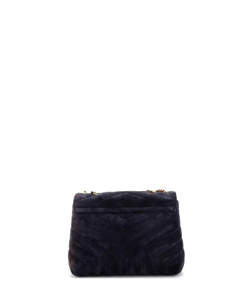 Pre-Owned Saint Laurent Small Loulou Shoulder Bag Matelasse Chevron Suede
