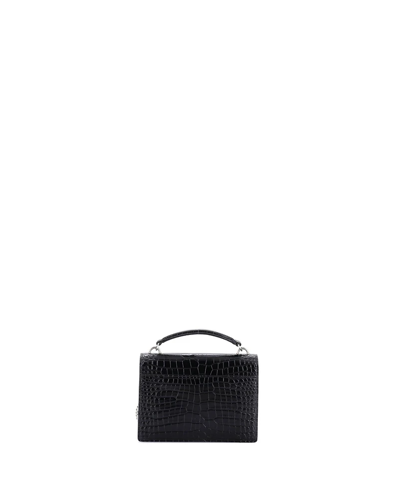 Pre-Owned Saint Laurent Sunset Top Handle Chain Wallet Embossed Leather