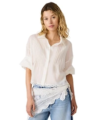 Steve Madden Women's Delphi Collared Neck Top