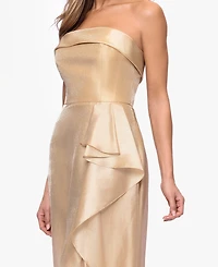 Xscape Petite Sleeveless A-Line Strapless Gown