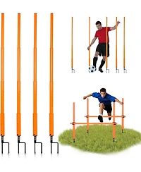 Hikeen Telescopic Length Soccer Poles Fixed and Collapsible Options Agility Training Hurdles and Football Obstacle