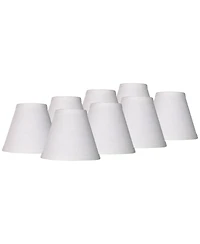 Springcrest Set of 8 Hardback Empire Chandelier Lamp Shades Candelabra Clip-On Fitting