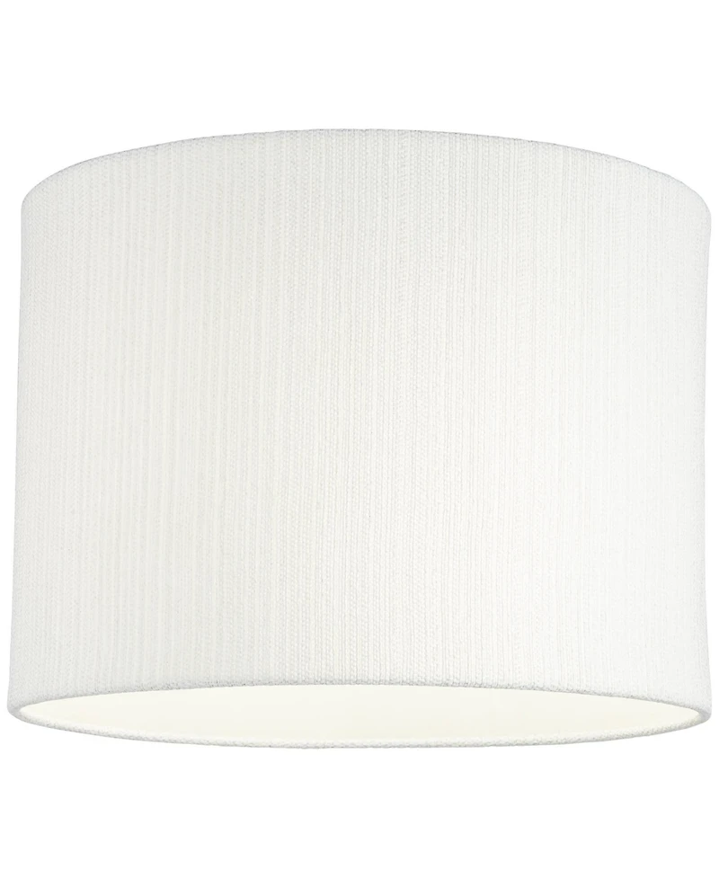 Springcrest Set of 2 Drum Lamp Shades Weave Medium 15" Top x 15" Bottom x 11" High Spider Replacement Harp Finial Fitting