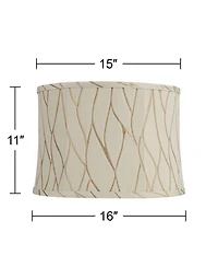 Springcrest Kinmen Slant Print Lamp Shade Cream Drum Softback Washer Harp Finial
