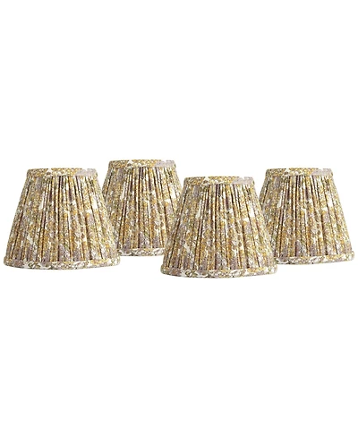 Springcrest Print Lamp Shade Replacement Set of 4 Pleated Clip On Candelabra