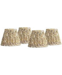 Springcrest Print Lamp Shade Replacement Set of 4 Pleated Clip On Candelabra