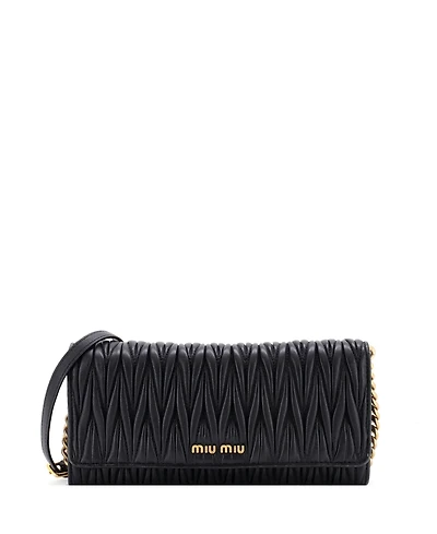 Pre-Owned Miu Miu Small Flap Crossbody Bag Matelasse Leather