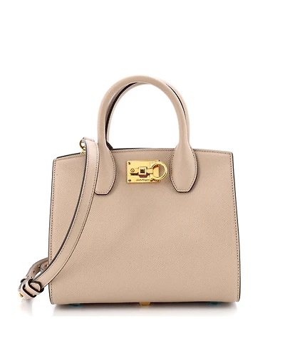 Pre-Owned Salvatore Ferragamo Small Studio Top Handle Box Bag Leather