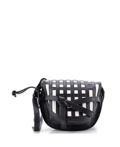 Pre-Owned Loewe Small Gate Shoulder Bag Grid Leather