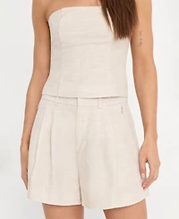 Good American Women's Mid Rise Trouser Shorts