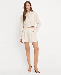 Good American Women's Button-Front Cropped Jacket