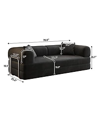 Rainsken Convertible Sleeper Sofa Bed, 78.8" Corduroy 2 Seater Loveseat, Boneless Modular Sectional Sofa with Pillow Back Support for Living Room