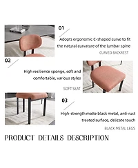 Boyel Living Modern Dining Room Chairs Set of 2 Mid Century Upholstered Boucle Kitchen Metal Legs