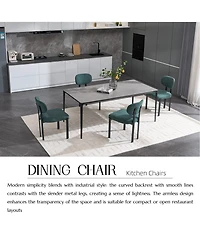 Boyel Living Modern Dining Room Chairs Set of 2 Mid Century Upholstered Boucle Kitchen Metal Legs