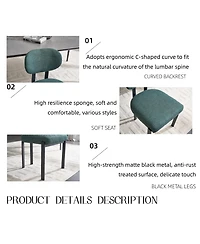 Boyel Living Modern Dining Room Chairs Set of 2 Mid Century Upholstered Boucle Kitchen Metal Legs