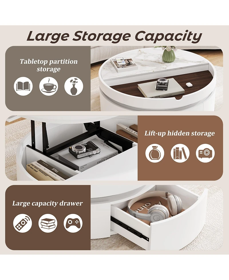 Rainsken Lift-Top Coffee Table
