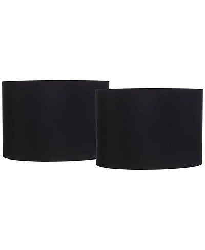 Springcrest Set of 2 Hardback Drum Lamp Shades Medium 16" Top x 16" Bottom x 11" High Spider Replacement Harp Finial Fitting