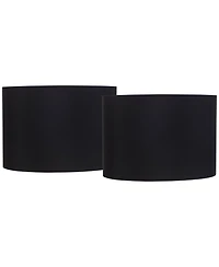 Springcrest Set of 2 Hardback Drum Lamp Shades Medium 16" Top x 16" Bottom x 11" High Spider Replacement Harp Finial Fitting