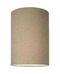 Springcrest Set of 2 Cylinder Lamp Shades Tan Small 8" Top x 8" Bottom x 11" High Spider with Replacement Harp and Finial Fitting