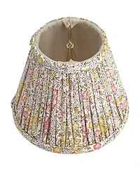 Springcrest Nelle 3 1/2" Top x 6" Bottom x 5" High x 5" Slant Print Lamp Shade Replacement Set of Peach Pleated Clip On Candelabra