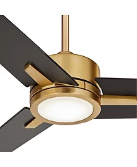 Casa Vieja 60" Monte Largo Soft Brass Led 18" Rod Ceiling Fan