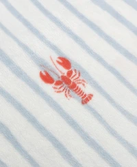Nautica Lobster Watercolor Stripes Plush Blanket