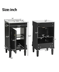 Busdays 18 Inch French Style Small Bathroom Vanity with Ceramic Sink Adjustable Shelf Soft Close Hinges Storage Cabinet