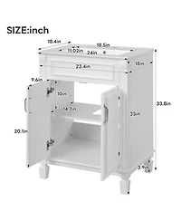 Sillysis 24 Inch Freestanding Bathroom Vanity with Ceramic Sink, Soft Close Storage, Solid Wood Cabinet for Small Spaces.