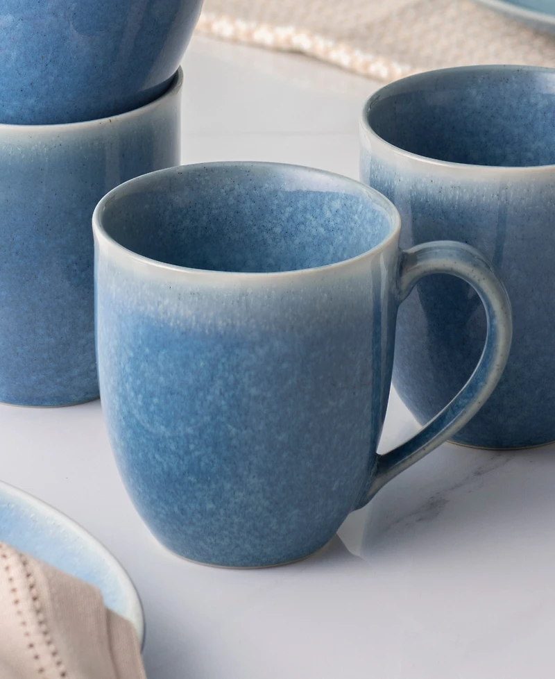 Noritake Colorwave Kiln Azure Mugs, Set of 4
