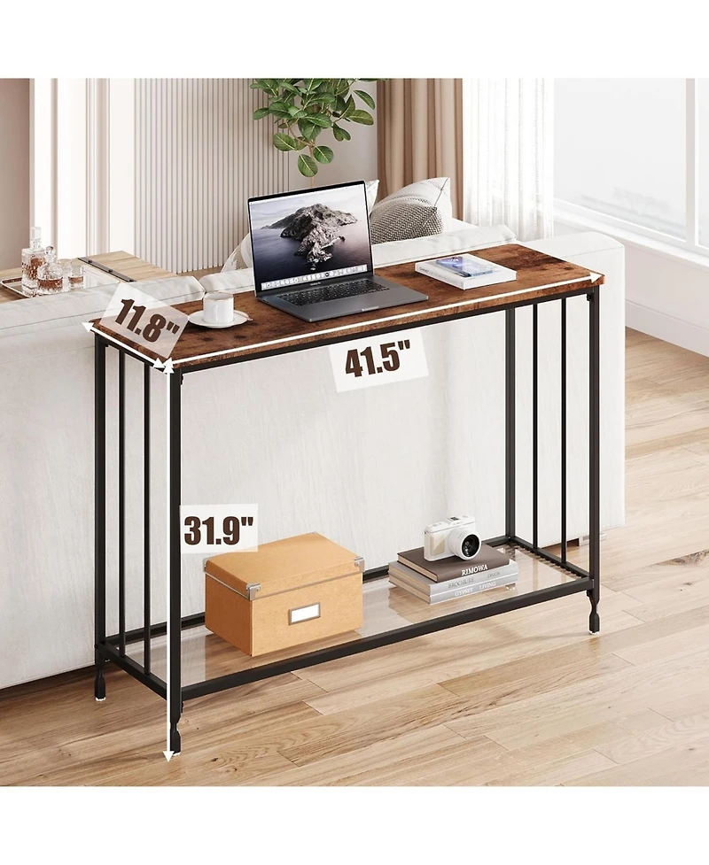 gaomon 2-Tier Small Narrow Farmhouse Sofa Table