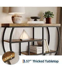 gaomon 39" Narrow Entryway Console Table with 4-Tier Storage and Half-Circle Base, for Living Room