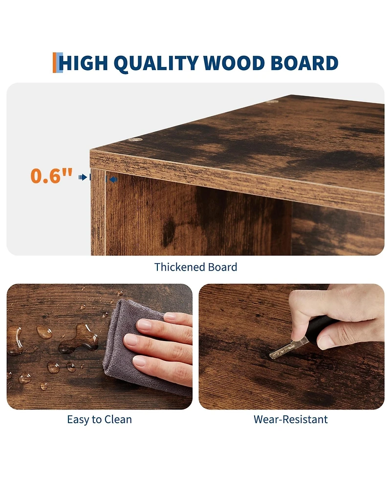 gaomon 71.4" Tall Rustic 6-Tier Industrial Bookcase, 250Lb Capacity for Home Office and Library