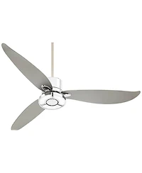 Possini Euro Design 56" Possini Vengeance Chrome Led Ceiling Fan with 12" Downrod