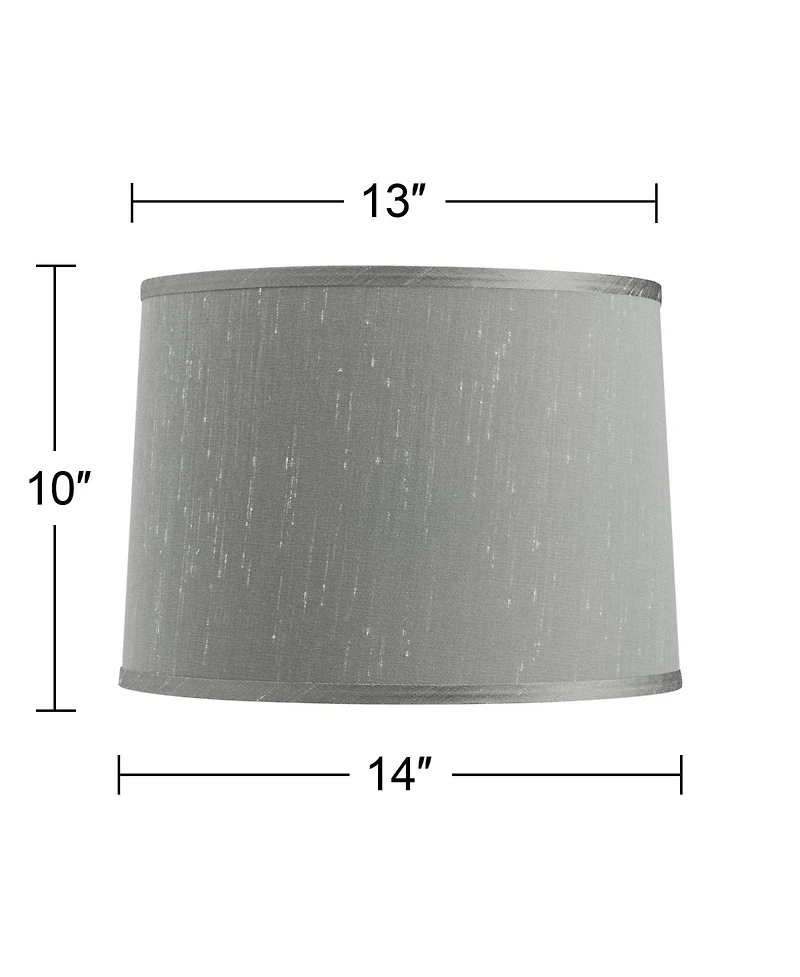 Springcrest Set of 2 Drum Lamp Shades Medium 13" Top x 14" Bottom x 10" High Spider with Replacement Harp and Finial Fitting