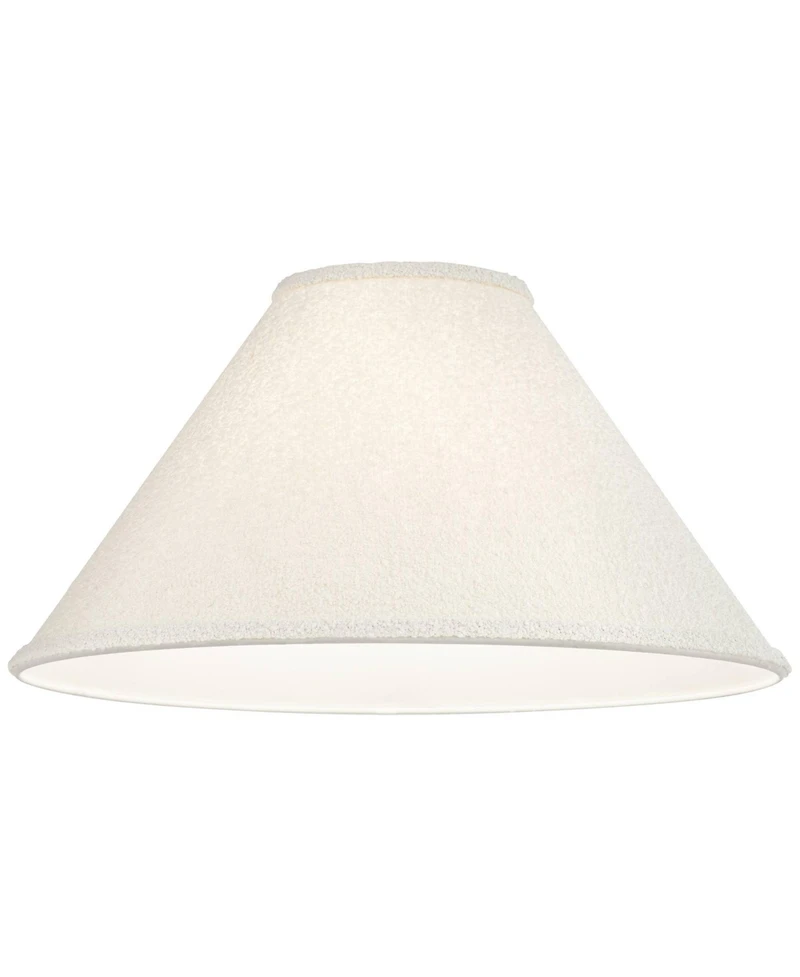 Springcrest 6" Top x 19" Bottom x 10" High x 10" Slant Lamp Shade Replacement Tapered Boucle Woven Fabric Spider Harp Finial