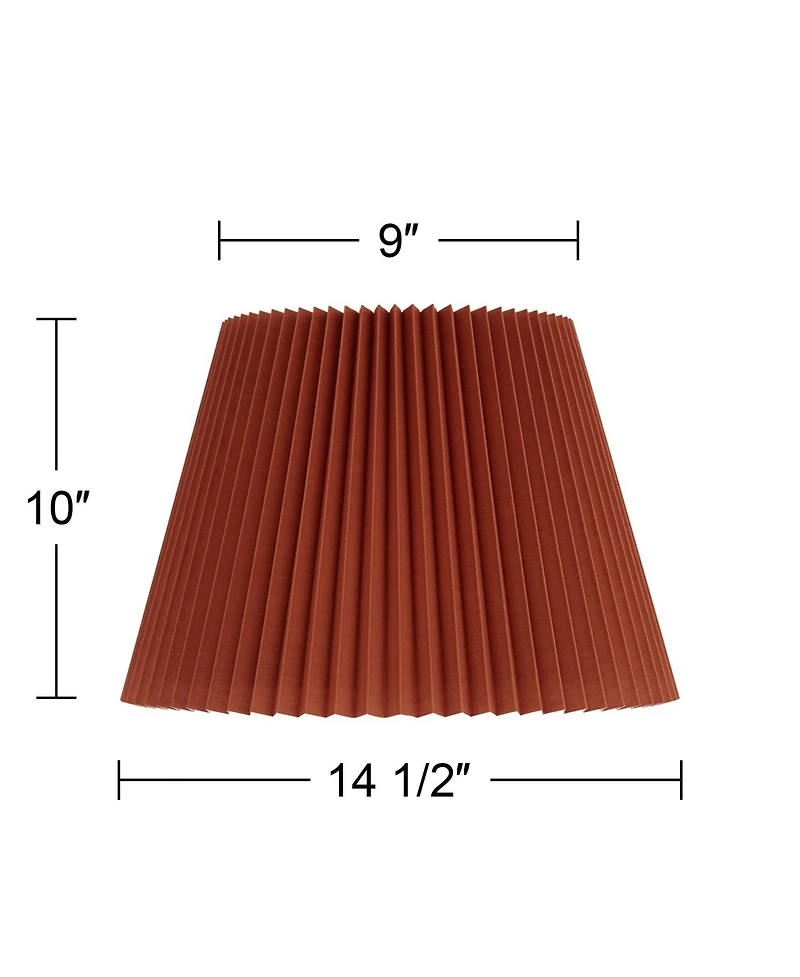 Springcrest 9" Top x 14 1/2" Bottom x 10" High x 10" Slant Lamp Shade Replacement Wide Pleated Spider Harp Finial