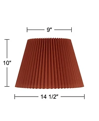 Springcrest 9" Top x 14 1/2" Bottom x 10" High x 10" Slant Lamp Shade Replacement Wide Pleated Spider Harp Finial