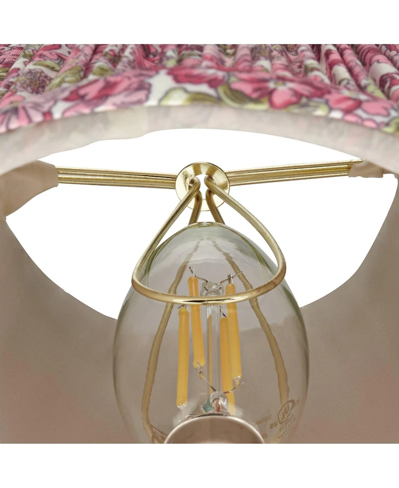 Springcrest Nelle 3 1/2" Top x 6" Bottom x 5" High x 5" Slant Print Lamp Shade Replacement Set of 6 Pleated Clip On Candelabra