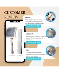 Aronkl Premium Dog Slicker Brush Comb Kit for Dense Long Curly Coats Doodles Poodles Goldendoodles Labradoodles