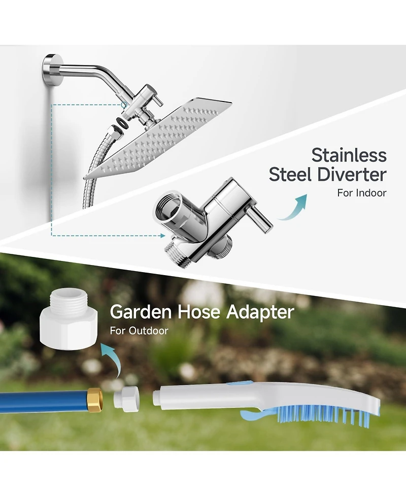 Aronkl Dog Shower Attachment 4 Spray Modes Pet Bath Sprayer with Diverter Valve 65ft Hose Indoor Outdoor Washing Supplies