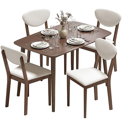 Homcom Dining Table Set for 4, Mid-Century Modern Kitchen and Chairs