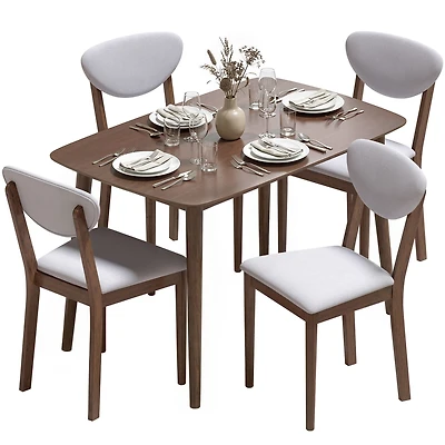Homcom Dining Table Set for 4, Mid-Century Modern Kitchen and Chairs
