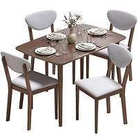 Homcom Dining Table Set for 4, Mid-Century Modern Kitchen and Chairs