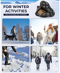 Sportneer Ice Cleats for Shoes and Boots with 28 Spikes Traction Slip On Stretch Footwear for Walking Shoveling on Ice and Snow Lightweight