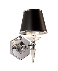 Vienna Full Spectrum Manhattan Modern Wall Lamp Chrome Crystal Hardwire 6" Fixture Paper Shade for Bedroom Reading Living Room House Hallway