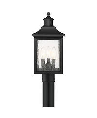 John Timberland Moray Bay Rustic Mission Outdoor Post Light 17" Clear Seedy Glass for Exterior Barn Deck House Porch Yard Patio Home Outside