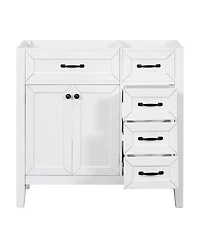 Sillysis 36 Inch Modern Bathroom Vanity Base without Top Sink, Solid Wood and Mdf Cabinet with Drawers, Freestanding Storage for Small Spaces.