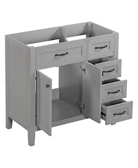 Sillysis 36 Inch Modern Bathroom Vanity Base without Top Sink, Solid Wood and Mdf Cabinet with Drawers, Freestanding Storage for Small Spaces.
